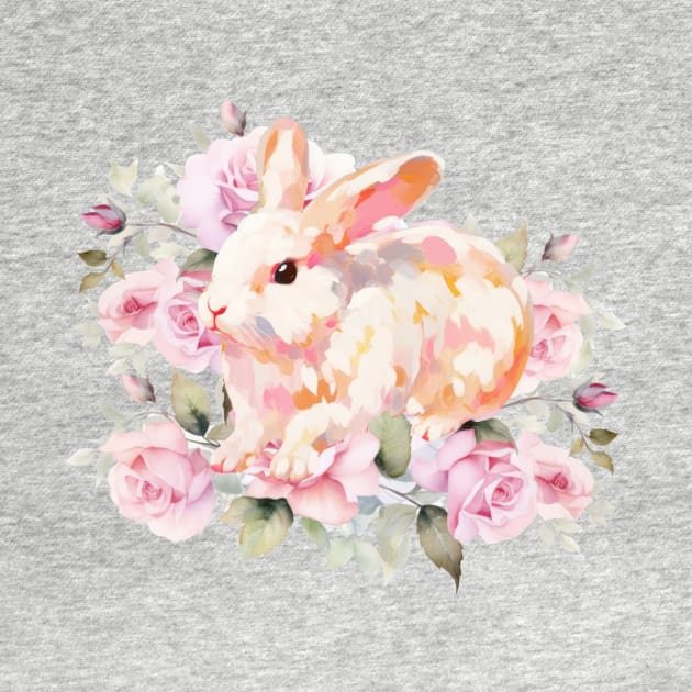 Cute  Baby Girl spring floral Bunny . by Alienated